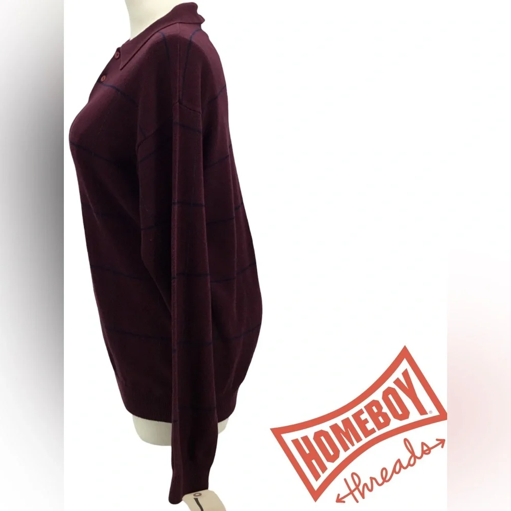 Jantzen Burgundy Polo Sweater - Picture 2 of 4